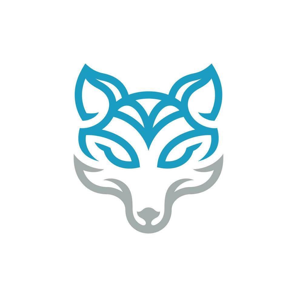 wolf hoofd modern logo sjabloon, wolf mascotte vector kunst wolf op zoek gevaarlijk. vector icoon.