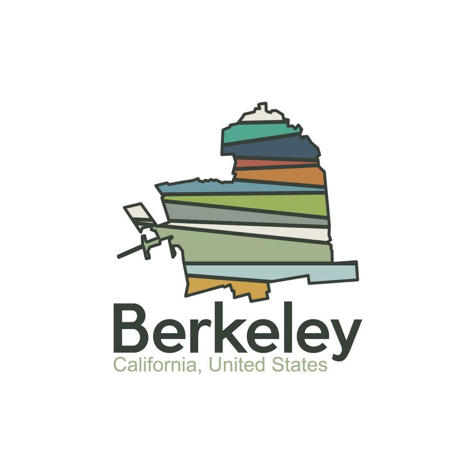 kaart van Berkeley stad modern creatief ontwerp vector