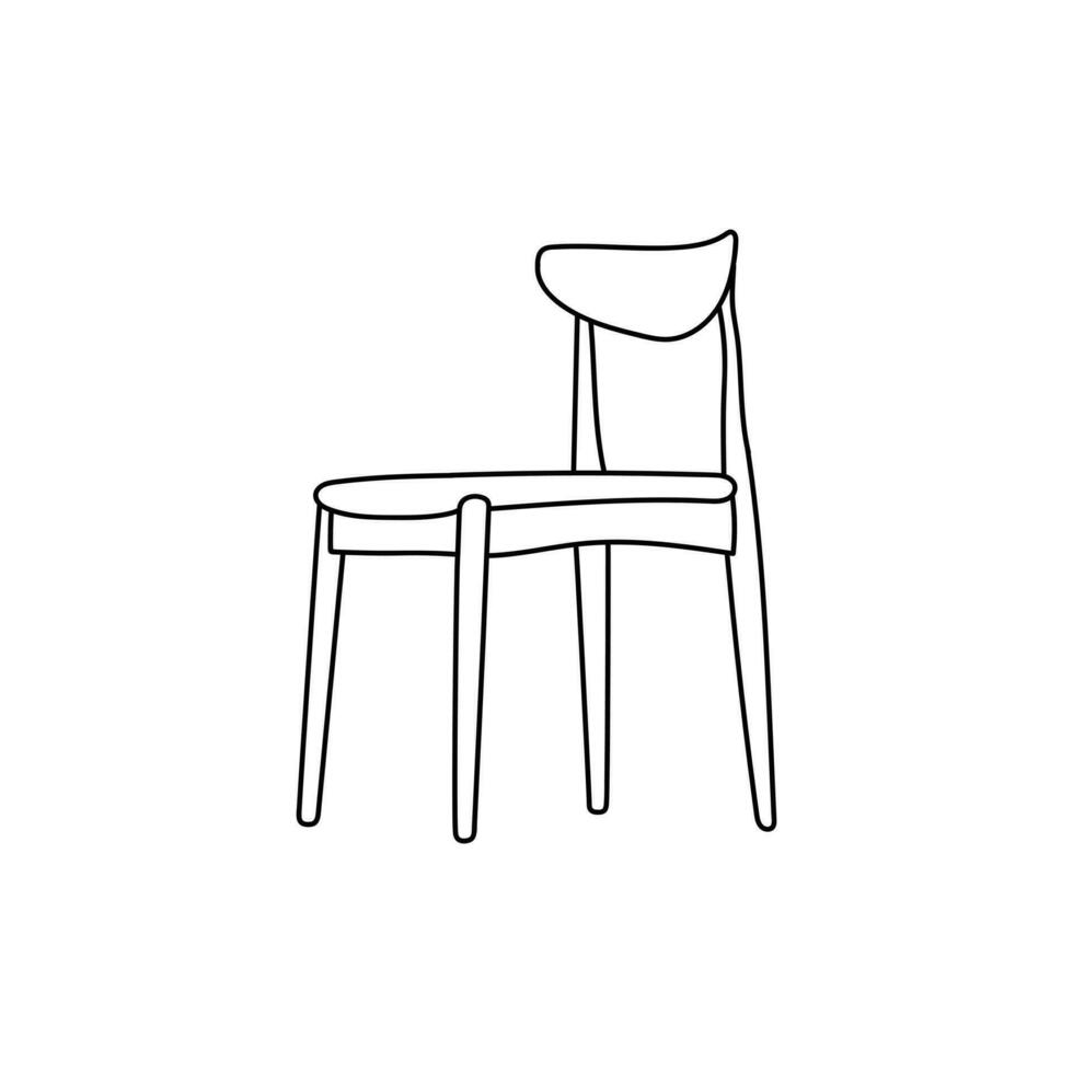 minimalistische leven kamer interieur met stoel, meubilair logo ontwerp stijl, ontwerp stoel vector logo sjabloon.
