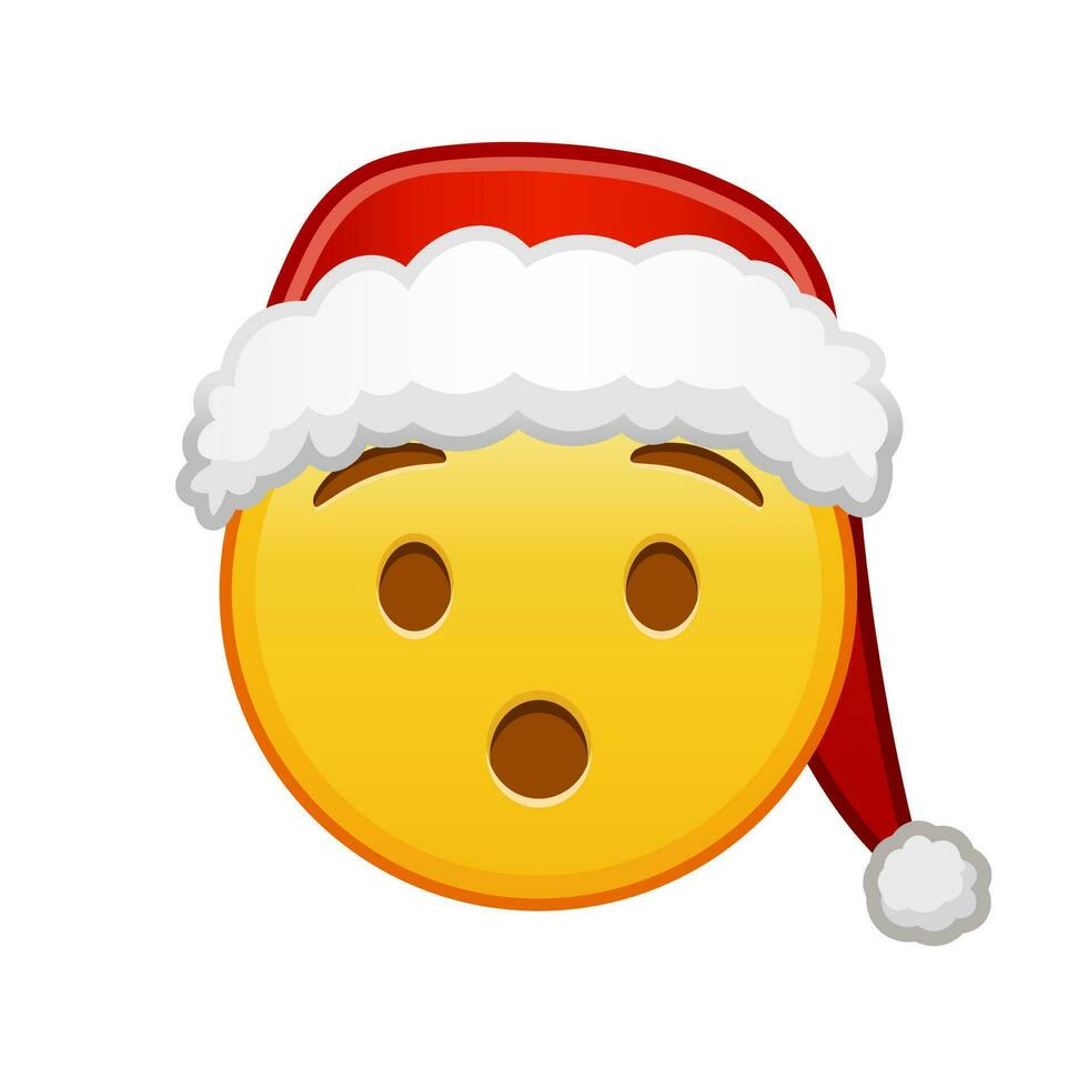 Kerstmis verstomd gezicht groot grootte van geel emoji glimlach vector