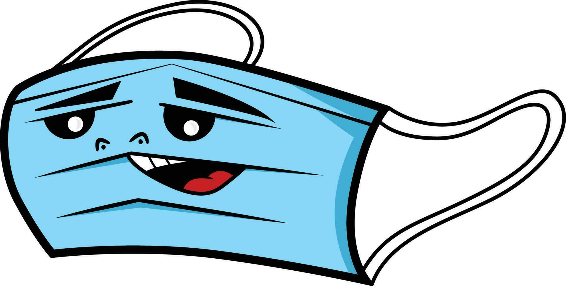 Gezondheid masker mascotte karakter in vlak vector illustratie.