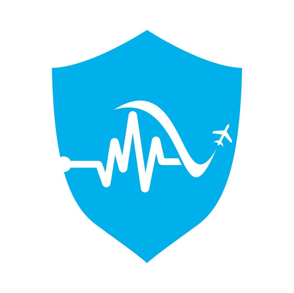 pulse reizen logo sjabloon ontwerp vector. hart ritme en vlak vector logo ontwerp icoon.