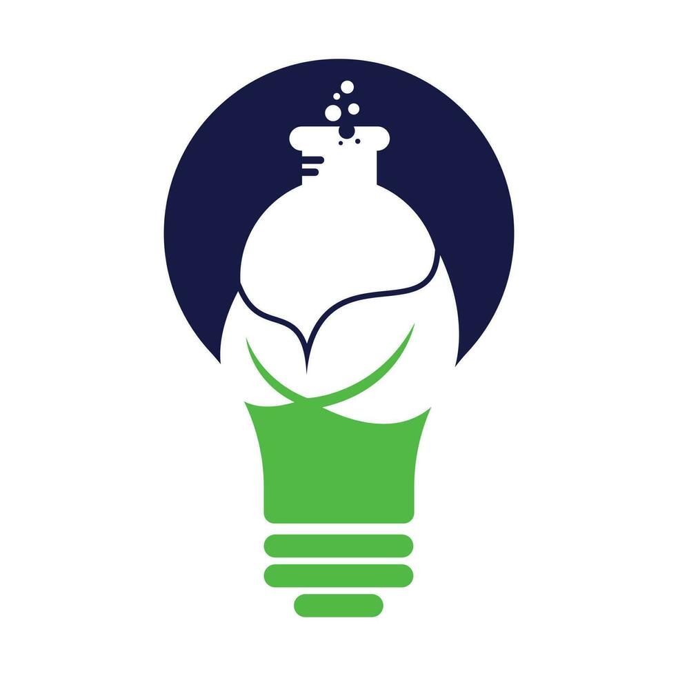 eco laboratorium lamp vorm concept logo sjabloon ontwerp vector. natuurlijk laboratorium logo ontwerpen concept. vector