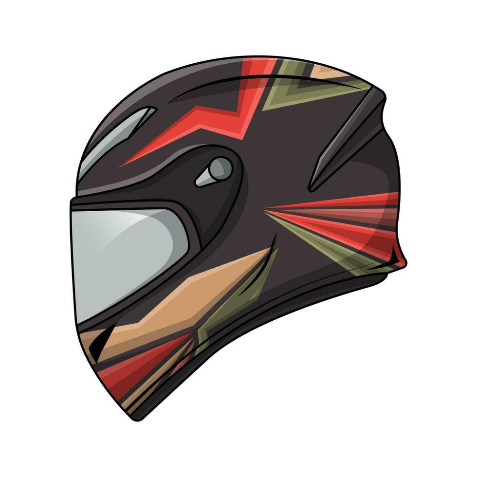 sport- racing motorfiets helm. vector illustratie