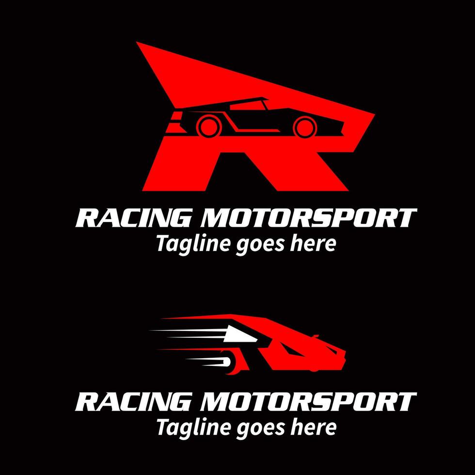 r racing auto thema logo reeks brief gebaseerd. vector
