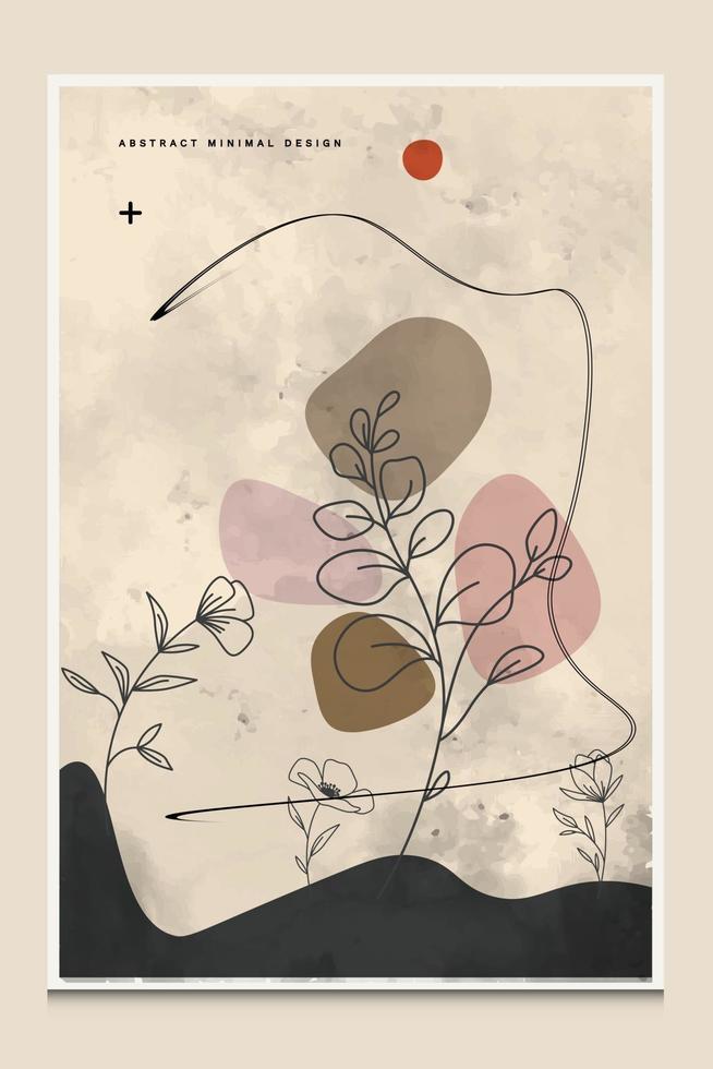 moderne minimale en elegante botanische abstracte achtergrond geschikt om af te drukken als een schilderij interieurdecoratie sociale berichten flyers boekomslagen vector