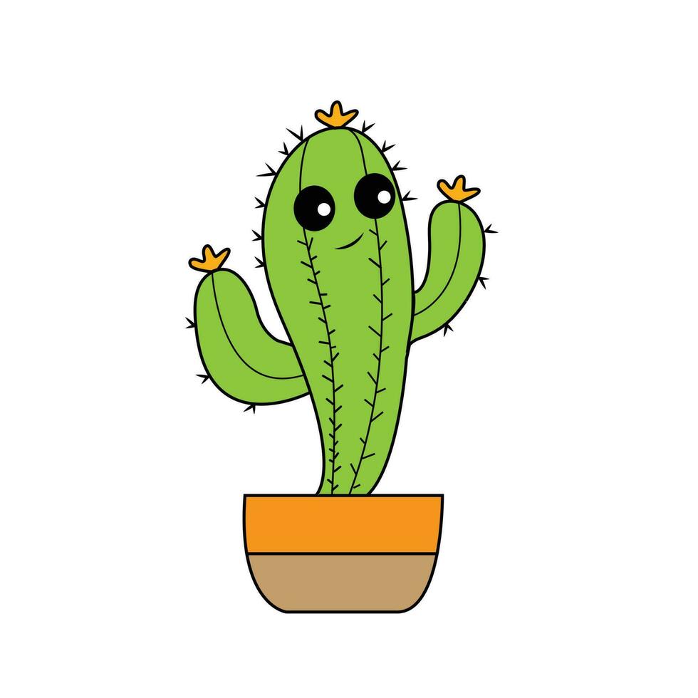 vector cactus hand- getrokken kleur bladzijde illustratie kunst en gemakkelijk ontwerp