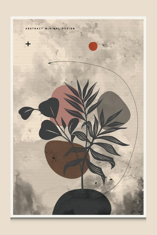 moderne minimale en elegante botanische abstracte achtergrond geschikt om af te drukken als een schilderij interieurdecoratie sociale berichten flyers boekomslagen vector