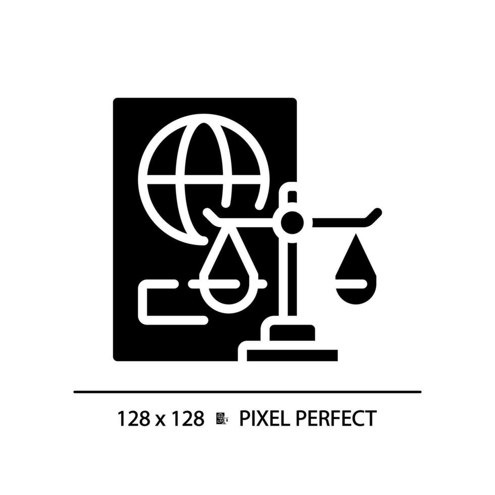 immigratie wet pixel perfect rgb kleur icoon. Internationale mensen in beweging regulatie. overheid controle. silhouet symbool Aan wit ruimte. solide pictogram. vector geïsoleerd illustratie