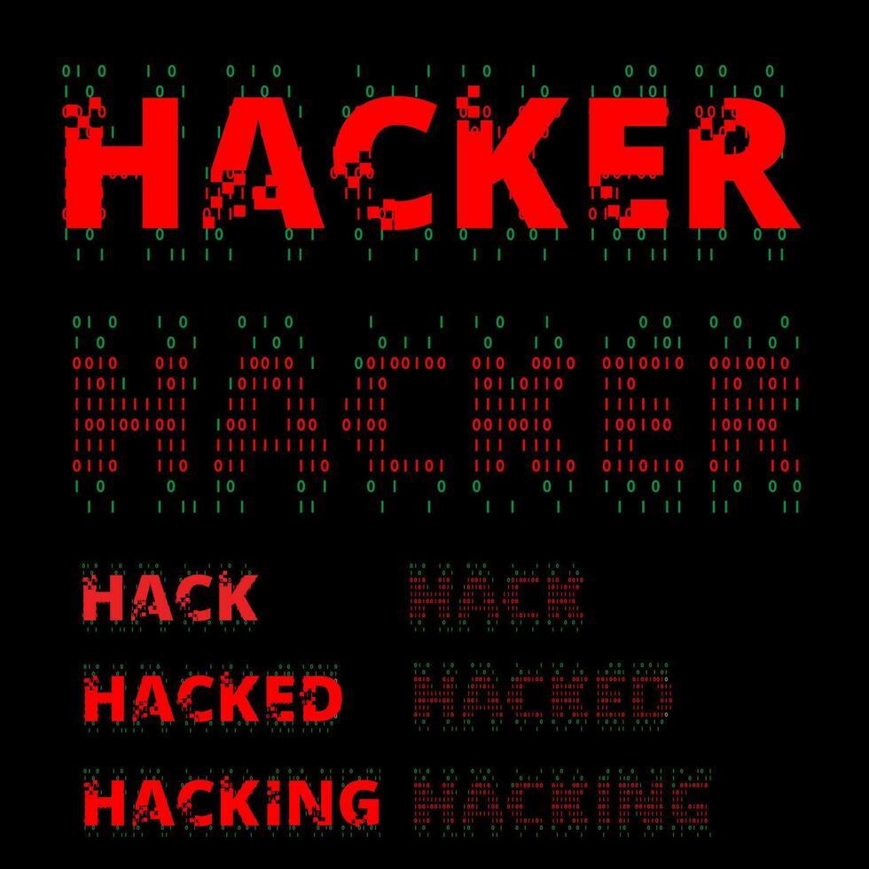 hacker woordmerk symbool reeks vector