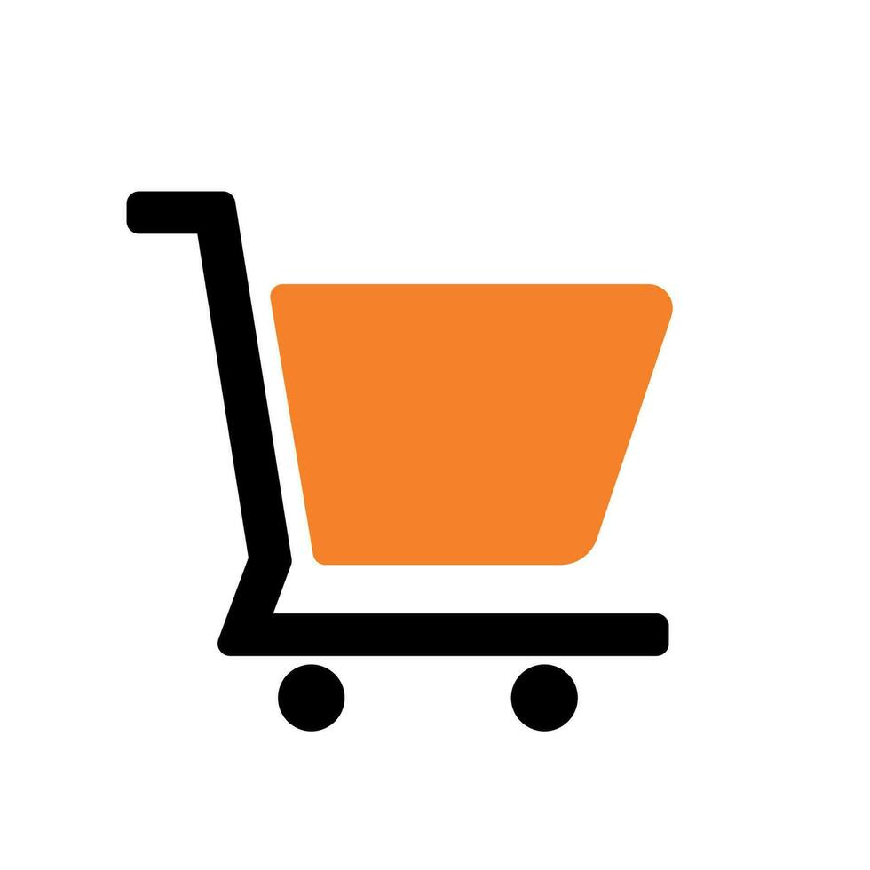 boodschappen doen kar trolley icoon uitchecken vector illustratie