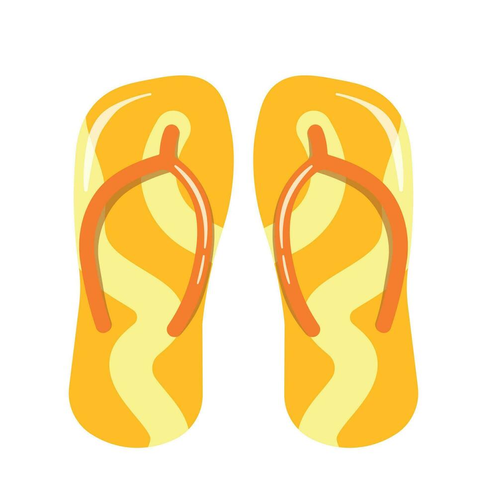 geel omdraaien flop slippers icoon clip art voor strand zomer tekening vector illustratie