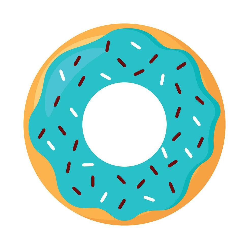 donuts tekening met chocola hagelslag in voedsel tekenfilm geanimeerd vector illustratie