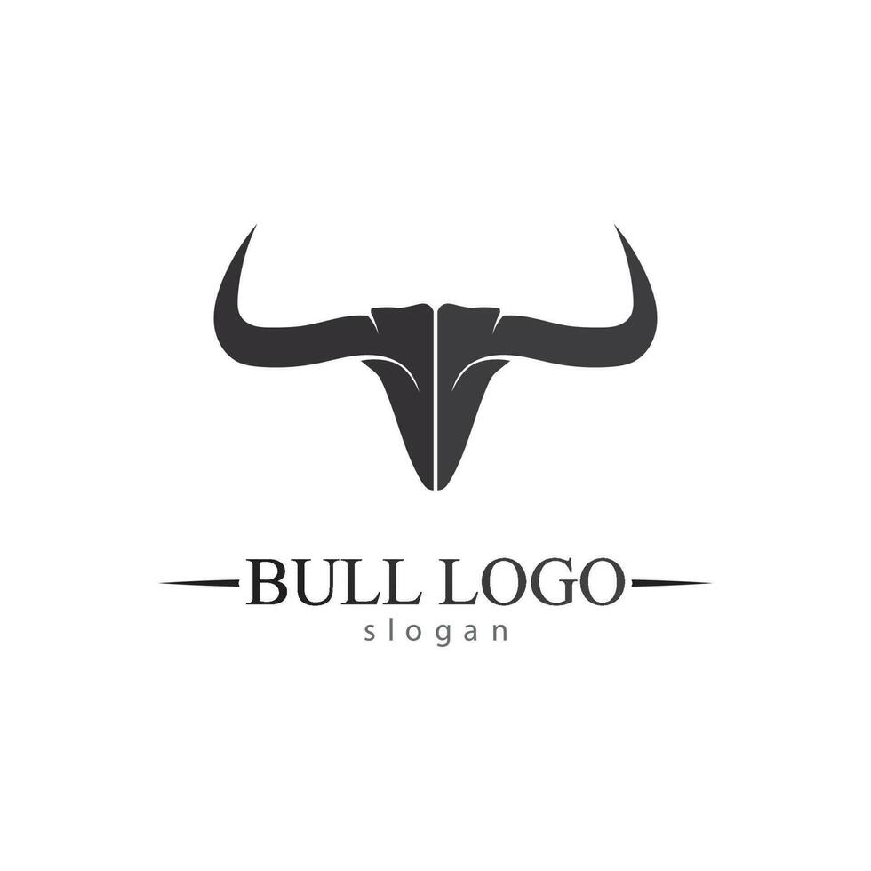 stier hoorn en buffel logo en symbolen sjabloon pictogrammen app vector