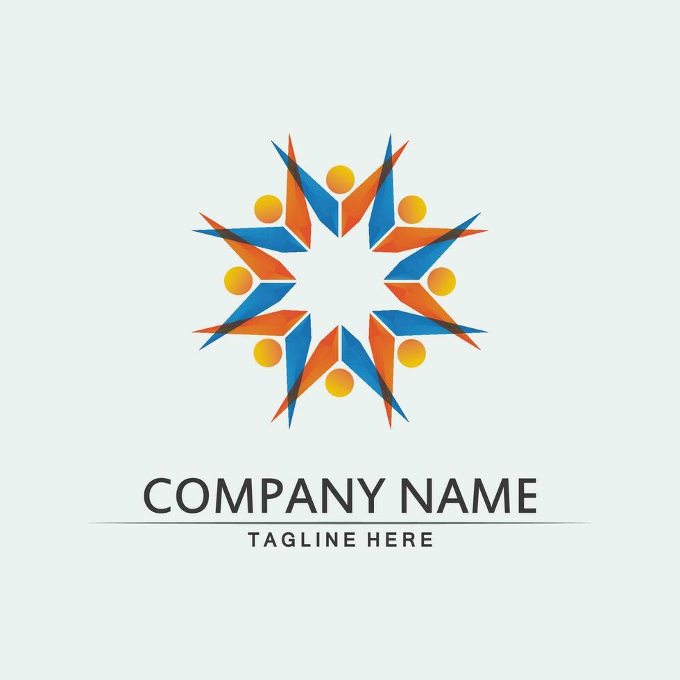 gemeenschap logo mensen werk team en zakelijke vector logo en ontwerp groep familie