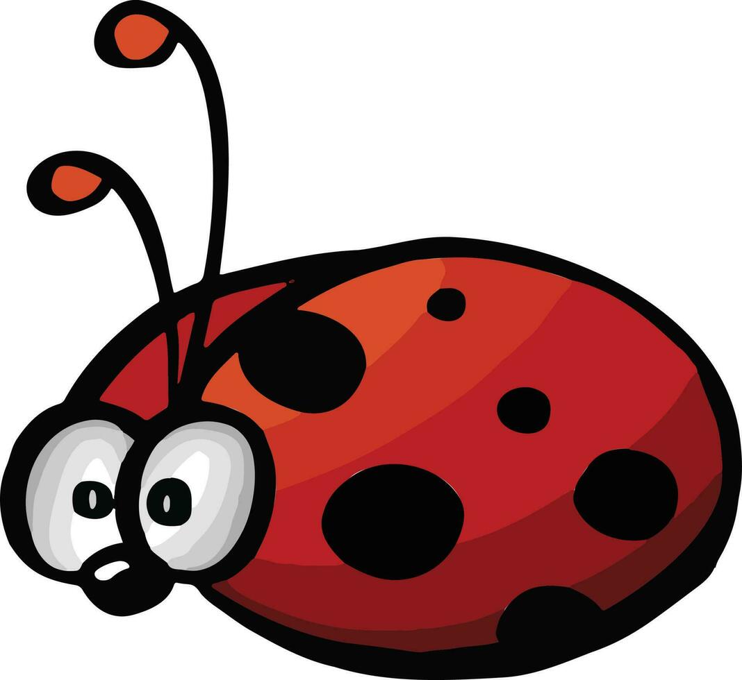 symbool lieveheersbeestje rood kever tekenfilm vector