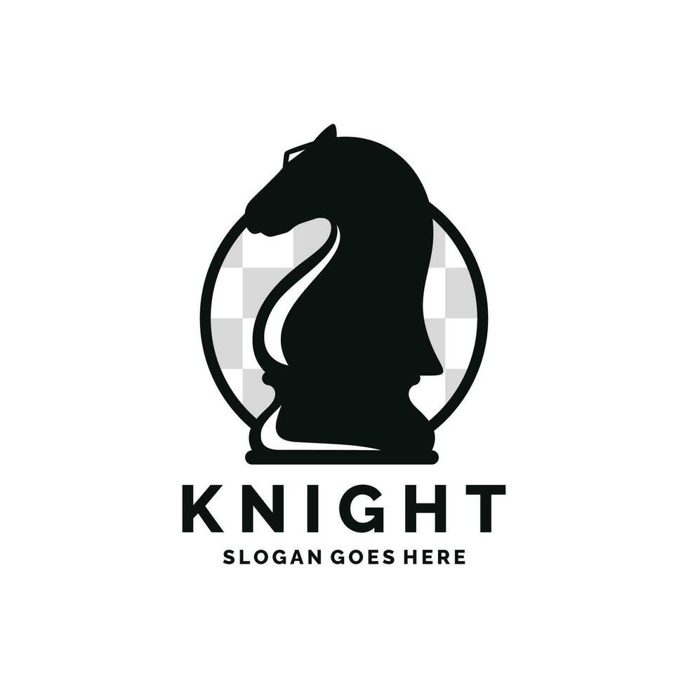 ridder schaak logo ontwerp vector illustratie