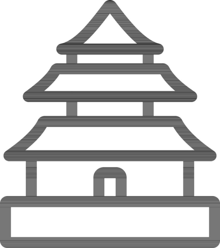 vector illustratie van boeddhistisch tempel of pagode icoon in beroerte stijl.