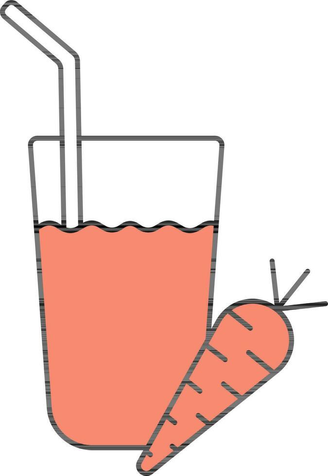 wortel sap glas icoon in rood en wit kleur. vector