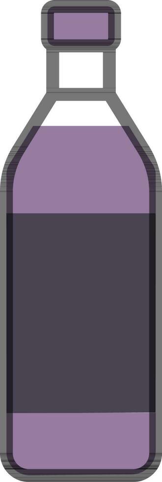 Purper drinken fles icoon in zwart schets. vector