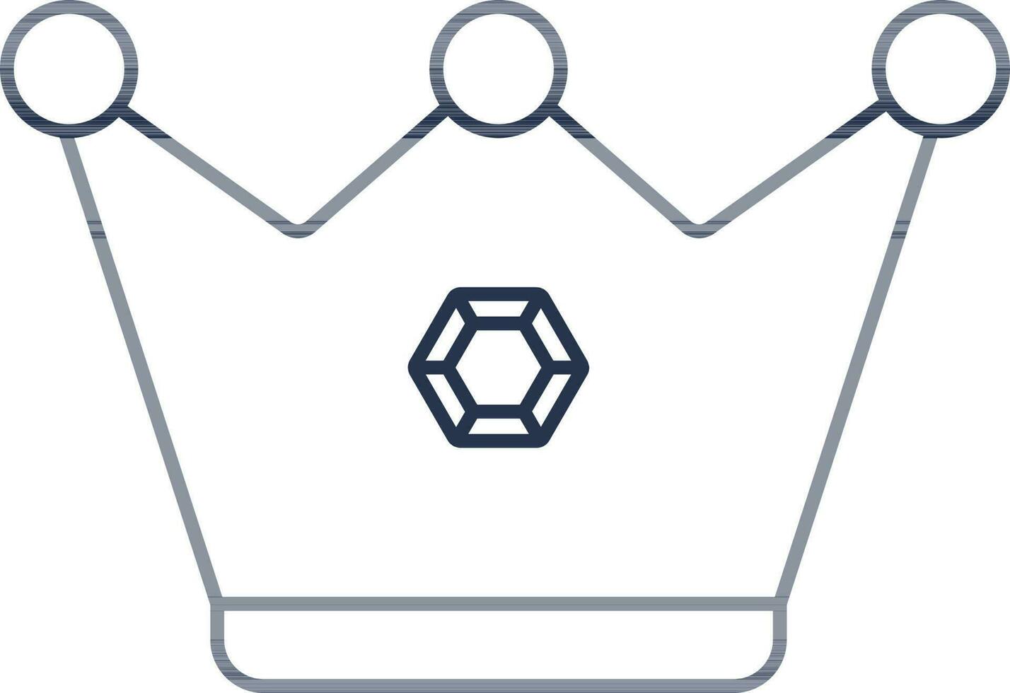kroon icoon in dun lijn kunst. vector
