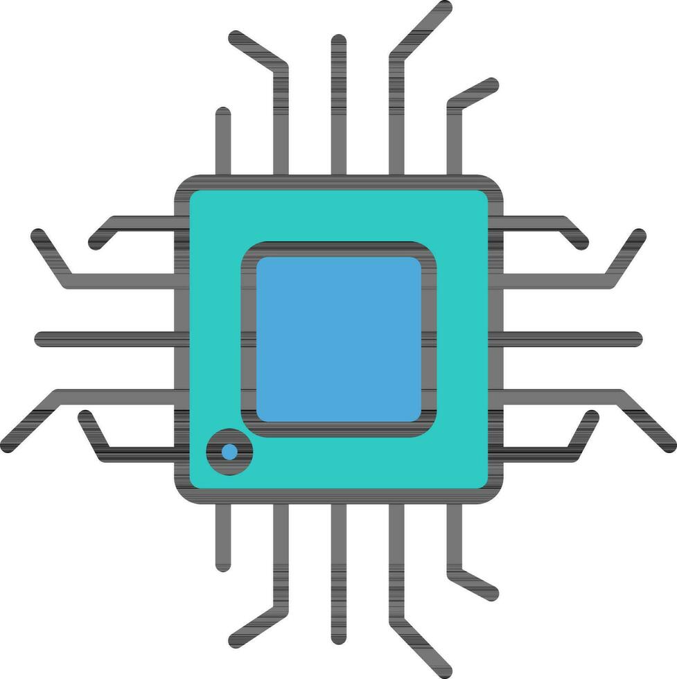 geïntegreerde stroomkring of microchip icoon in vlak stijl. vector