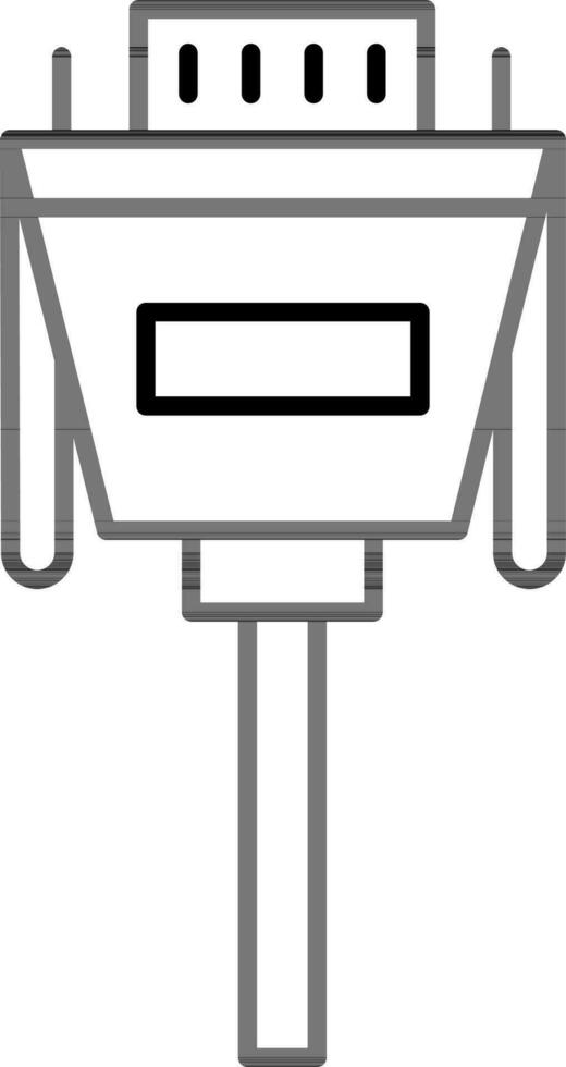 illustratie van dvi of vga kabel icoon in lijn kunst. vector