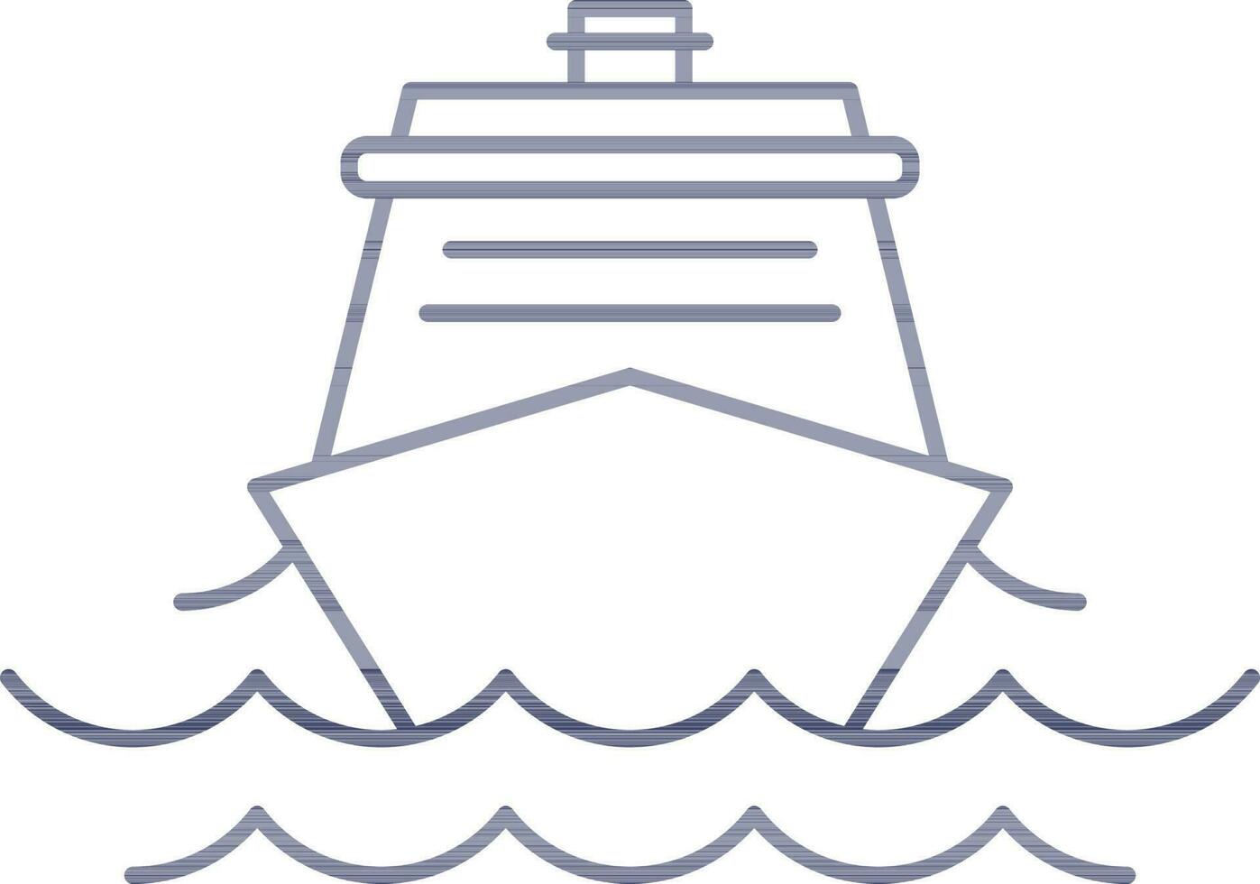 schip icoon in blauw lijn kunst. vector