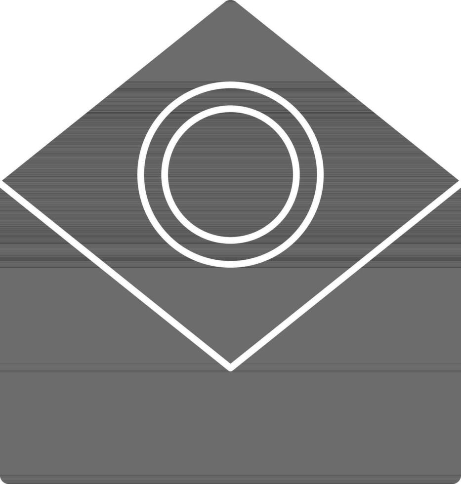 geld envelop icoon of symbool in grijs en wit kleur. vector