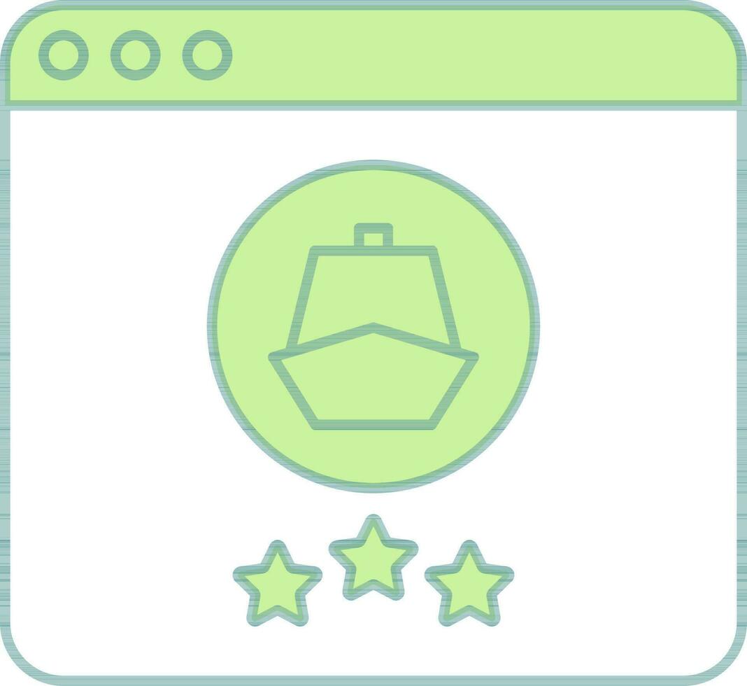 online reis beoordeling icoon in groen en wit kleur. vector