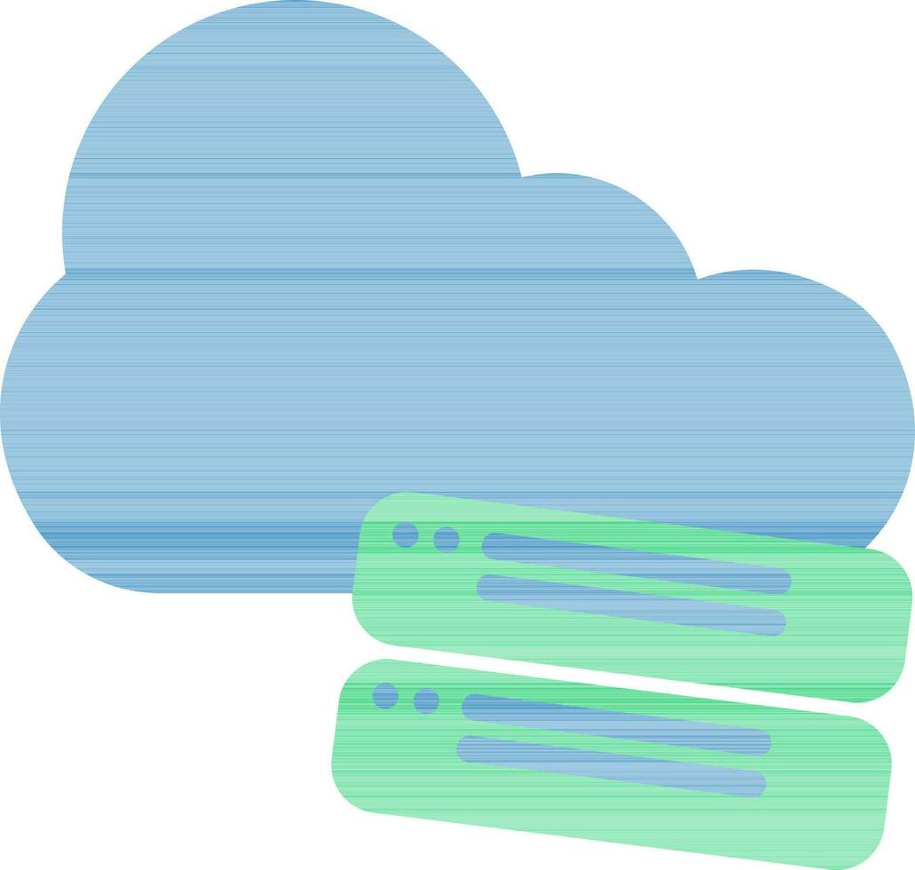 wolk server icoon in groen en blauw kleur. vector