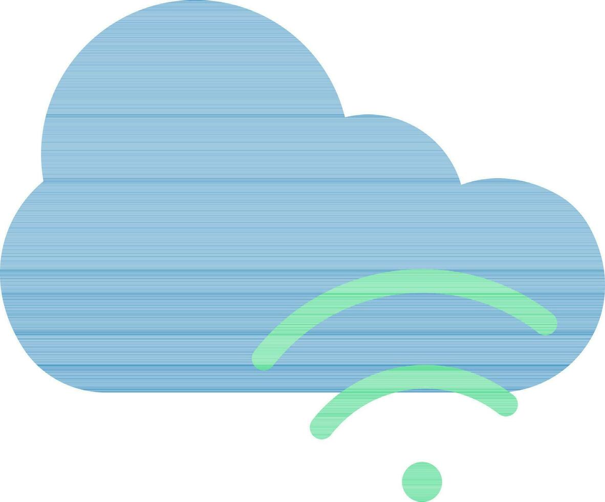 Wifi wolk icoon in groen en blauw kleur. vector