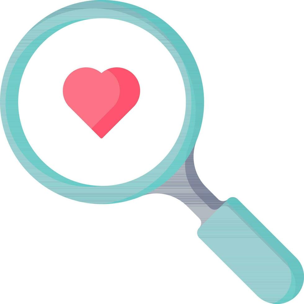 vector illustratie van hart zoeken icoon in vlak stijl.