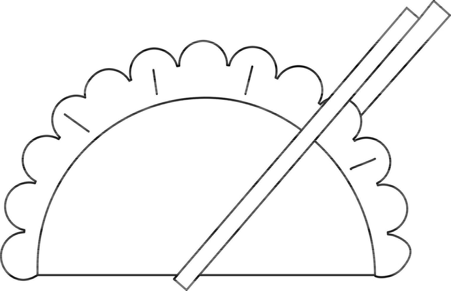 gyoza met politieagenten icoon in dun lijn kunst. vector