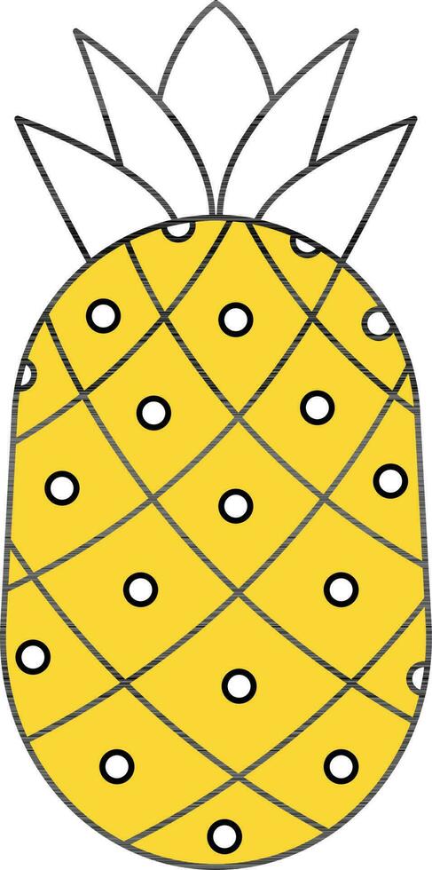 vlak stijl ananas icoon in geel en wit kleur. vector