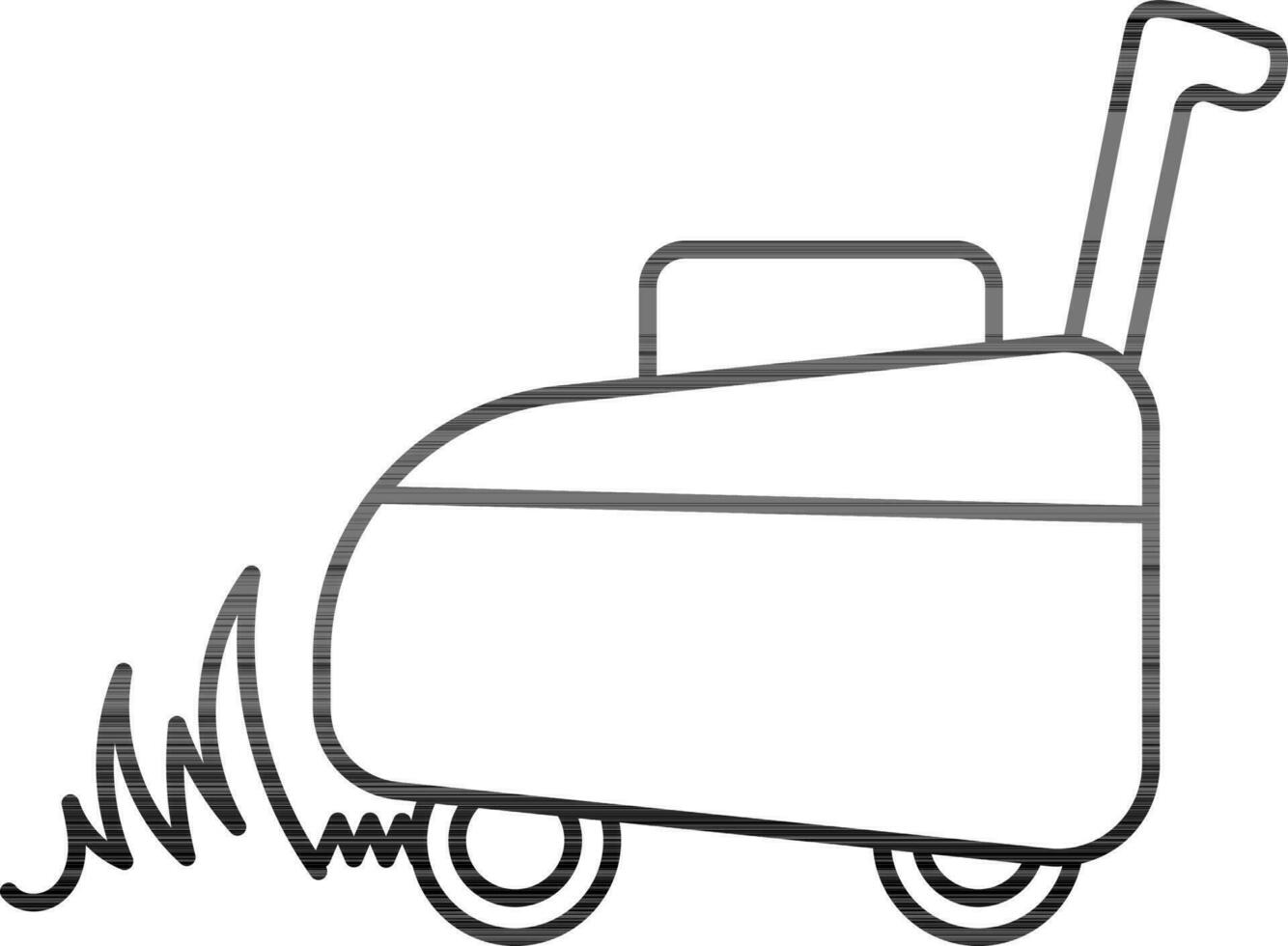 lijn kunst illustratie van gazon maaier icoon. vector
