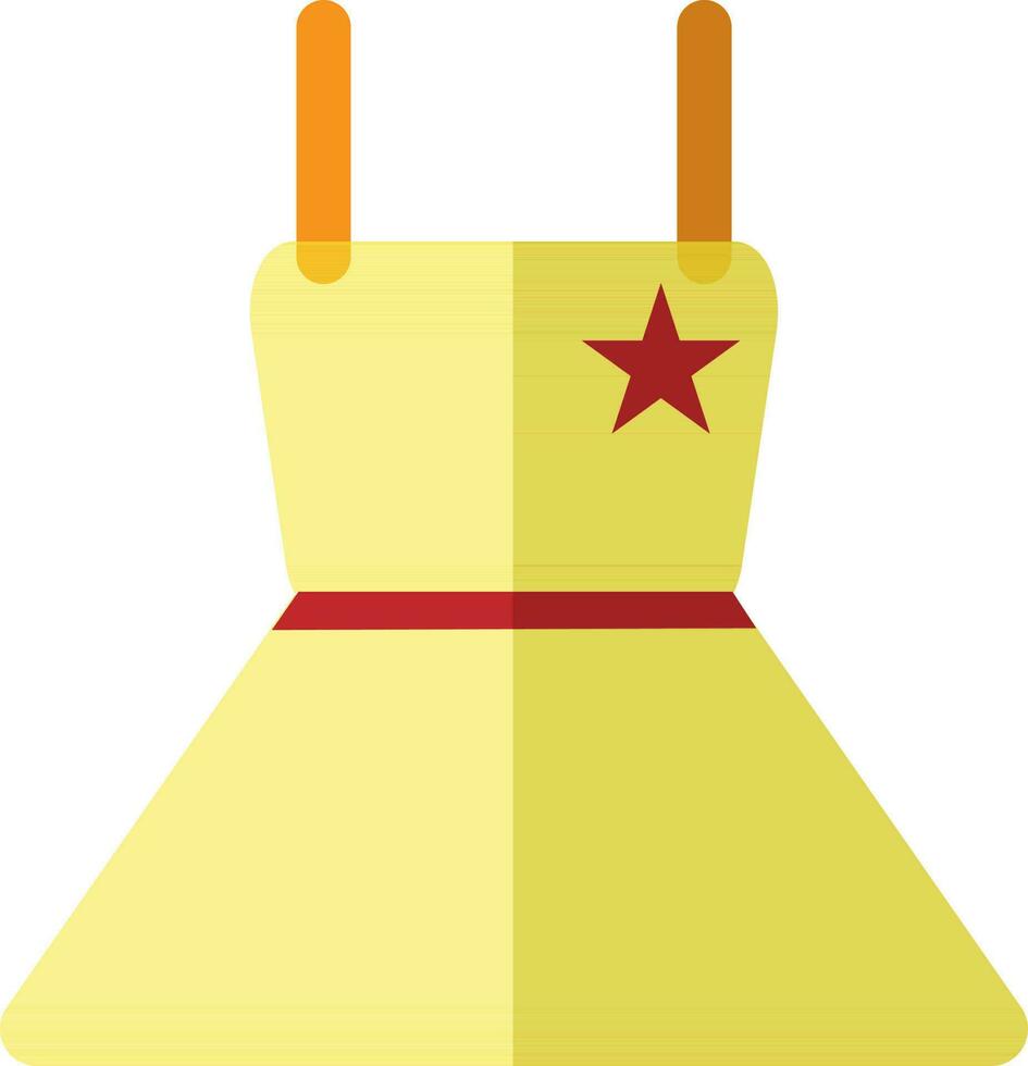 geel jurk versierd met rood ster. vector