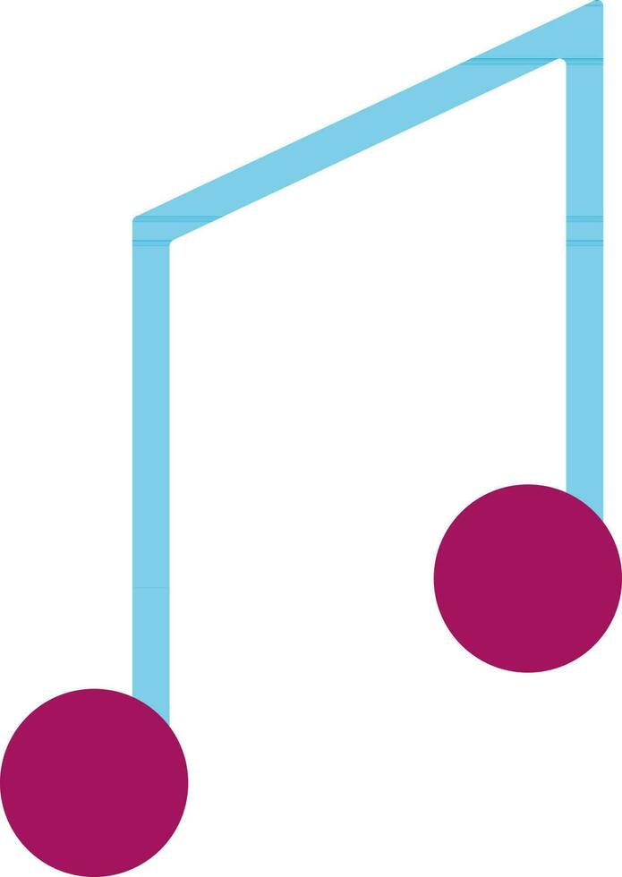 blauw en roze muziek- Opmerking. vector
