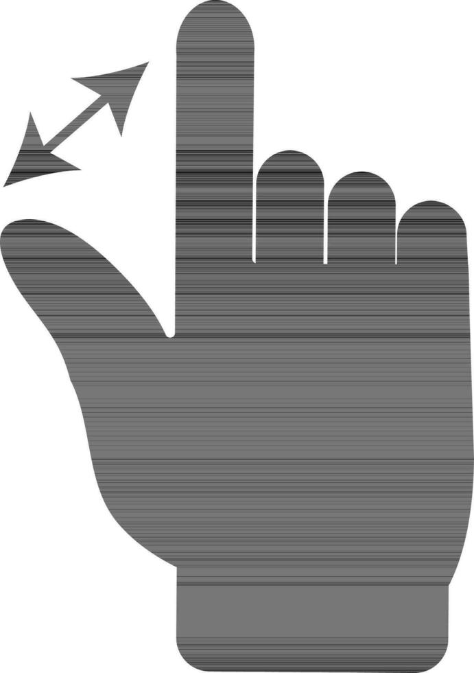 silhouet van zoom in hand- gebaar. vector