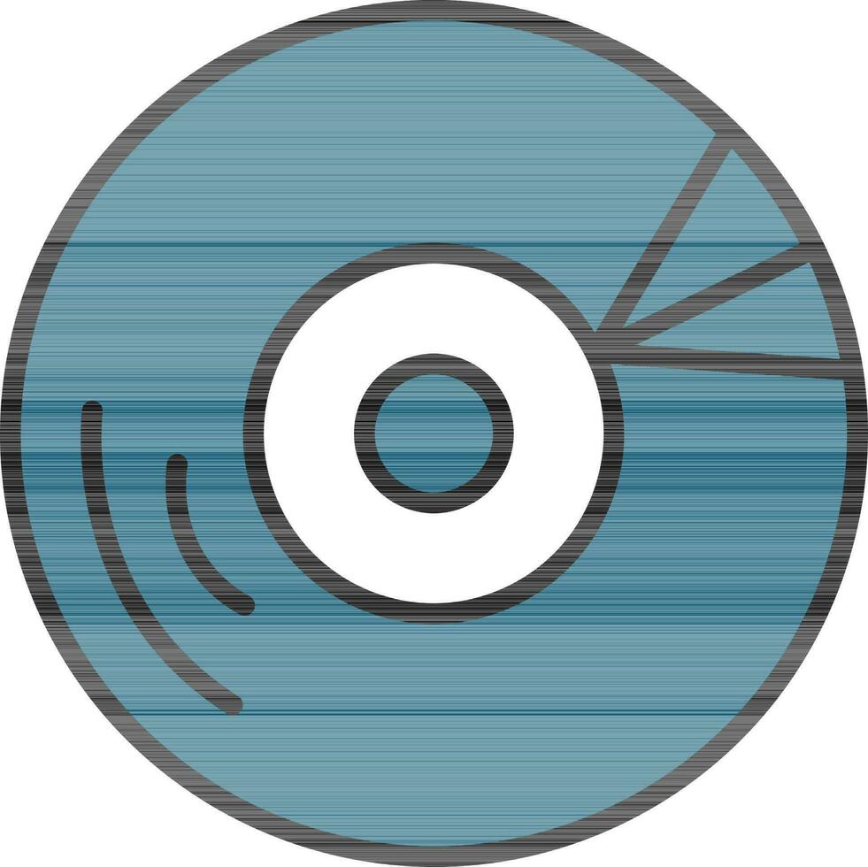 CD of DVD schijf icoon in blauw kleur. vector