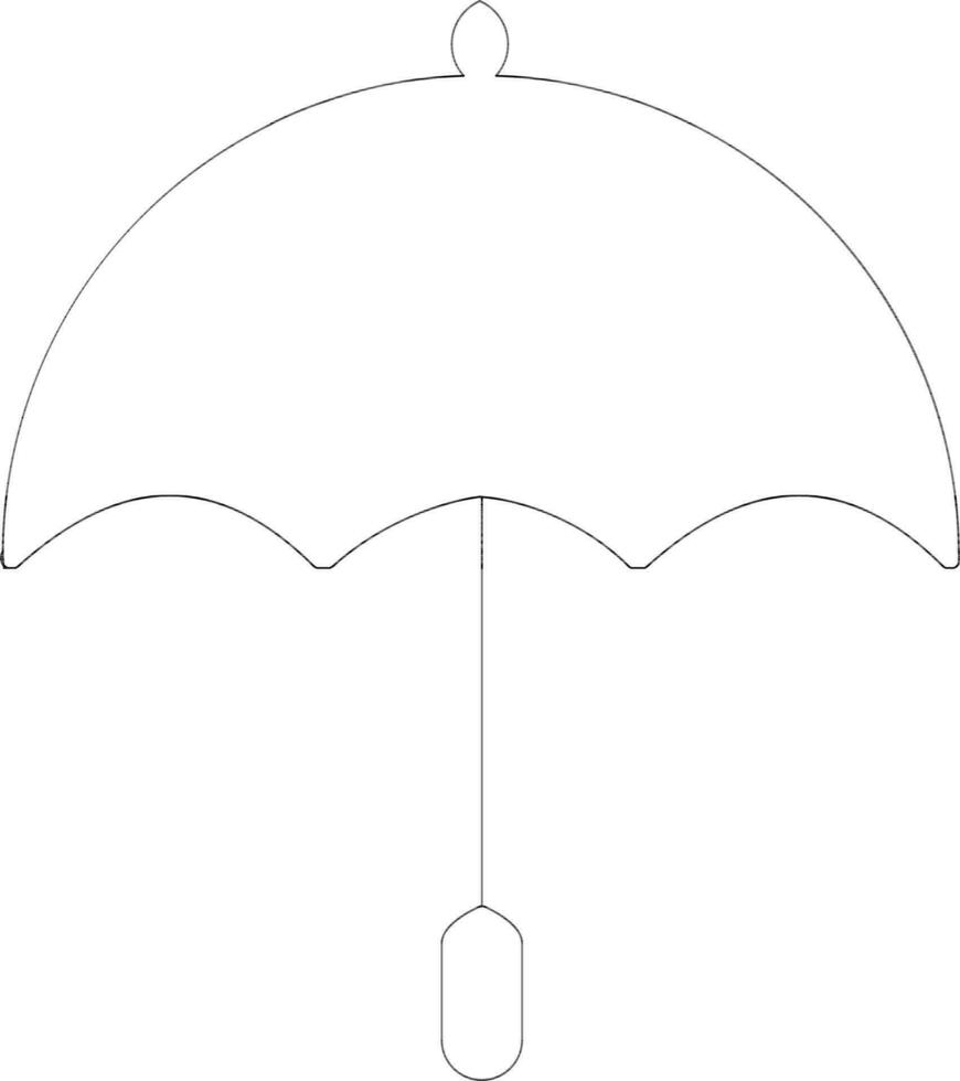 geïsoleerd paraplu in zwart lijn kunst. vector