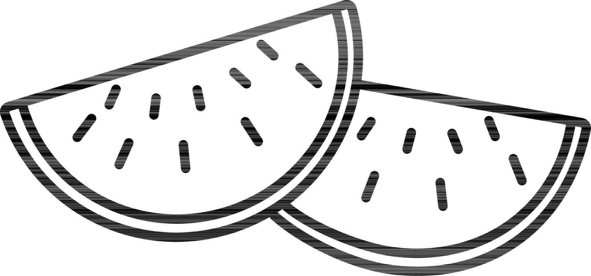 watermeloen vlak teken of symbool. vector