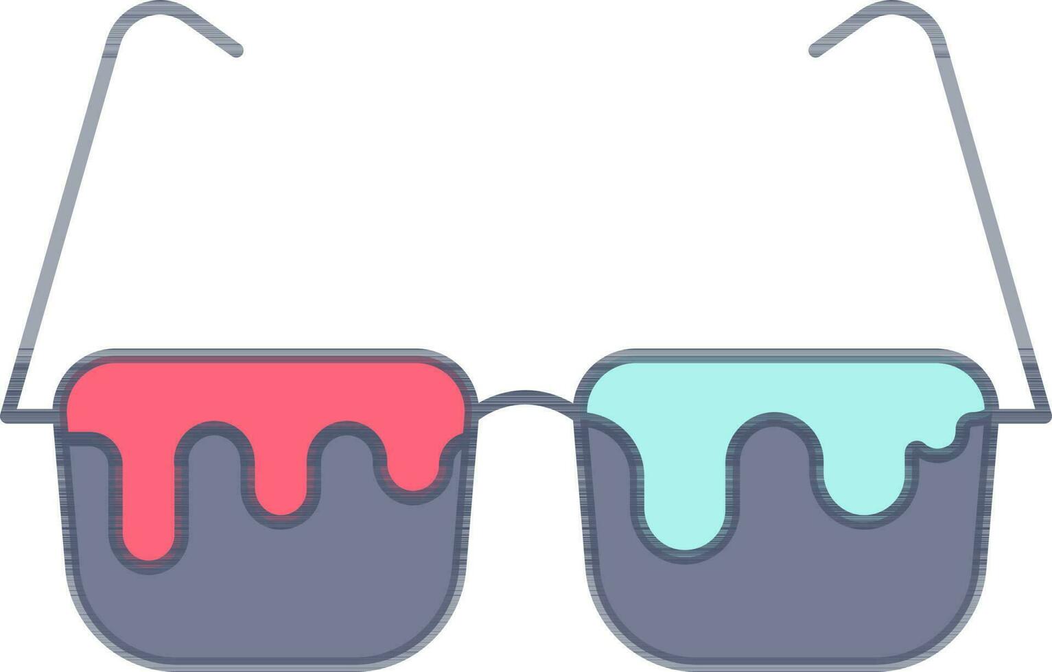 kleurrijk bril icoon in vlak stijl. vector