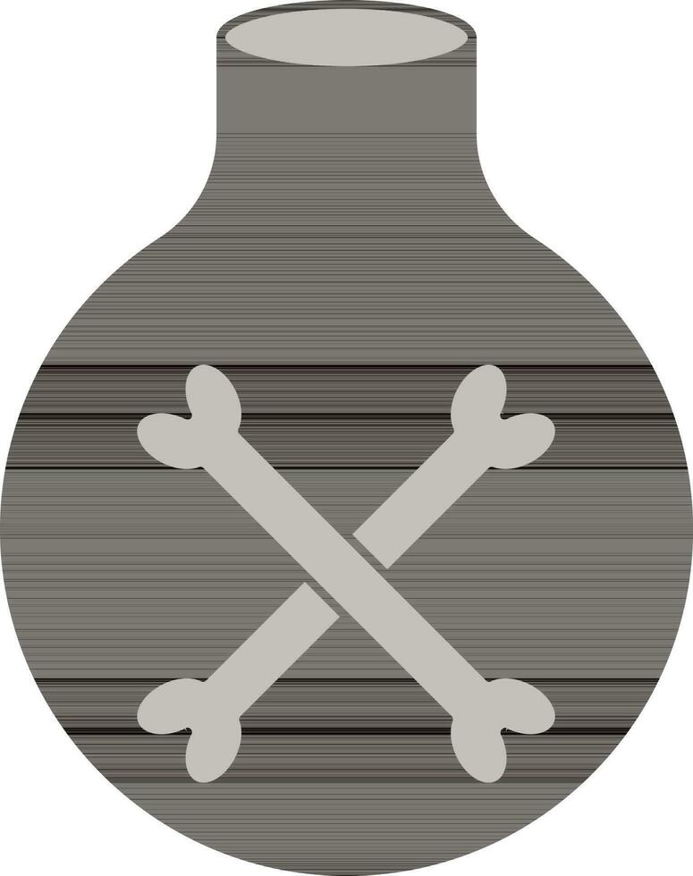 grijs en zwart vergiftigen fles icoon of symbool. vector
