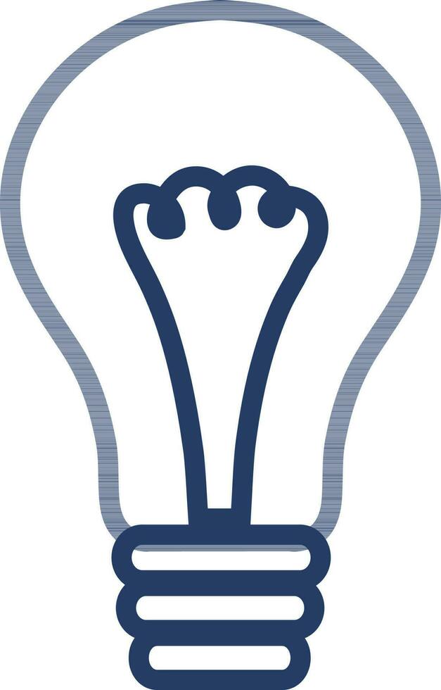 vlak blauw illustratie van licht lamp voor idee concept. vector