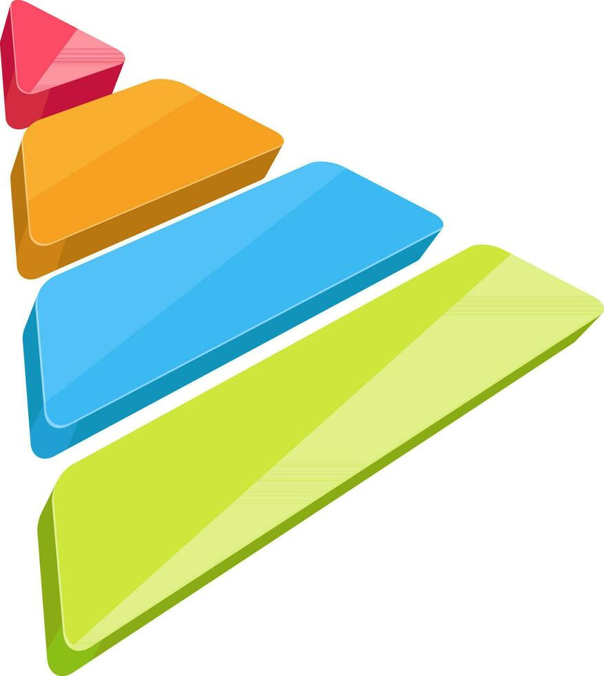 3d kleurrijk infographic element in driehoek vorm geven aan. vector