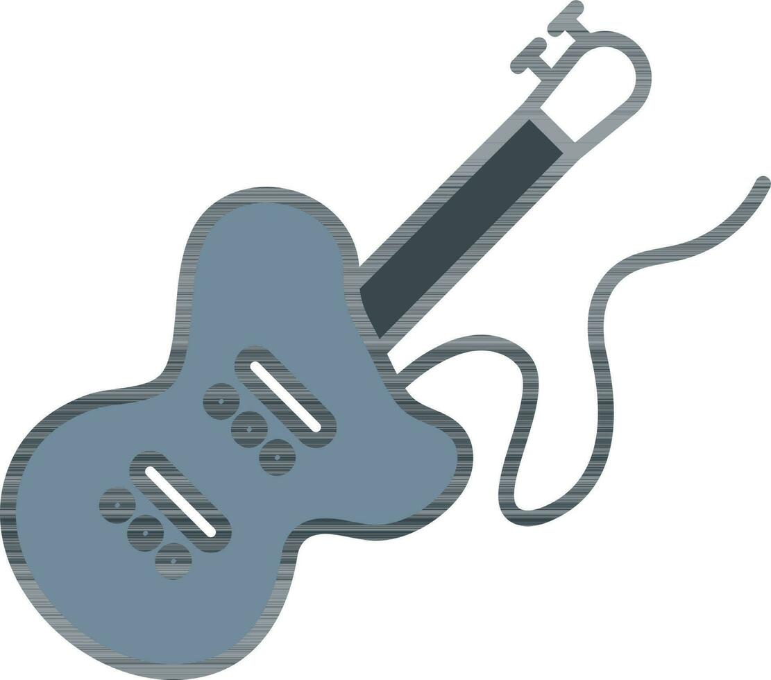 gitaar icoon in grijs en wit kleur. vector