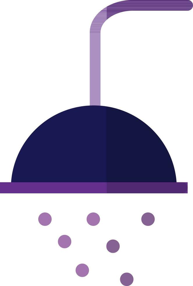 Purper douche in vlak stijl. vector