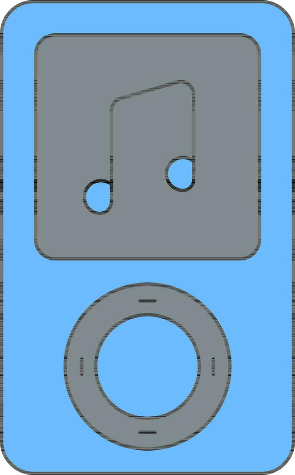 ipod icoon in blauw en grijs kleur. vector