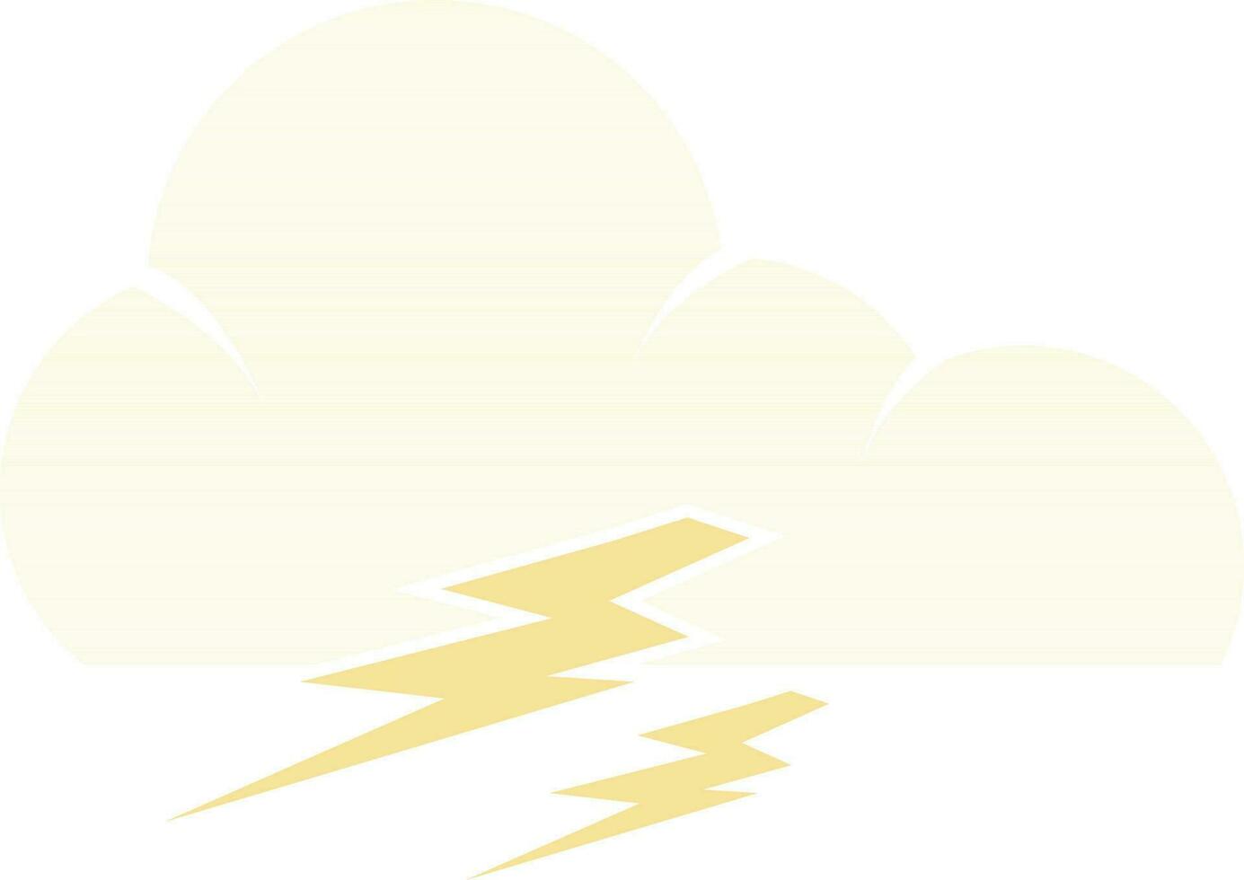 illustratie van wolk en donder in geel kleur. vector